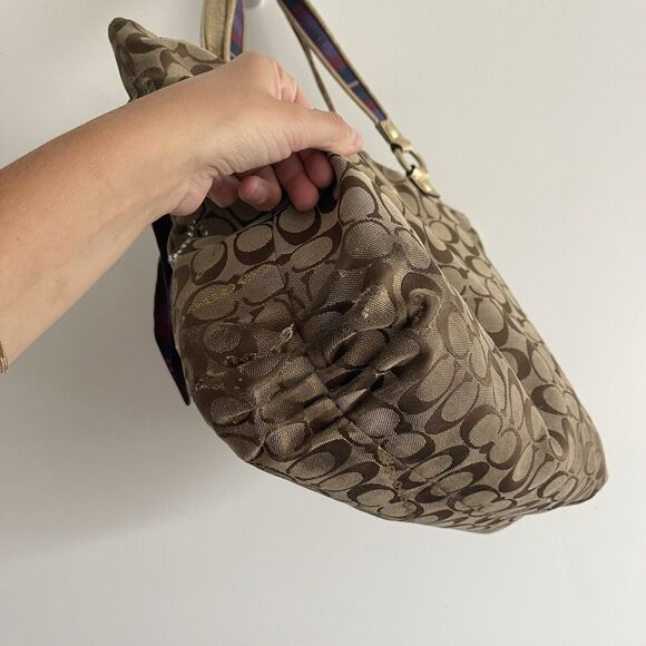 Coach Poppy Tartan Plaid Glam 15882 Shoulder Handbag Tote - RARE y2k grunge - Picture 7 of 16